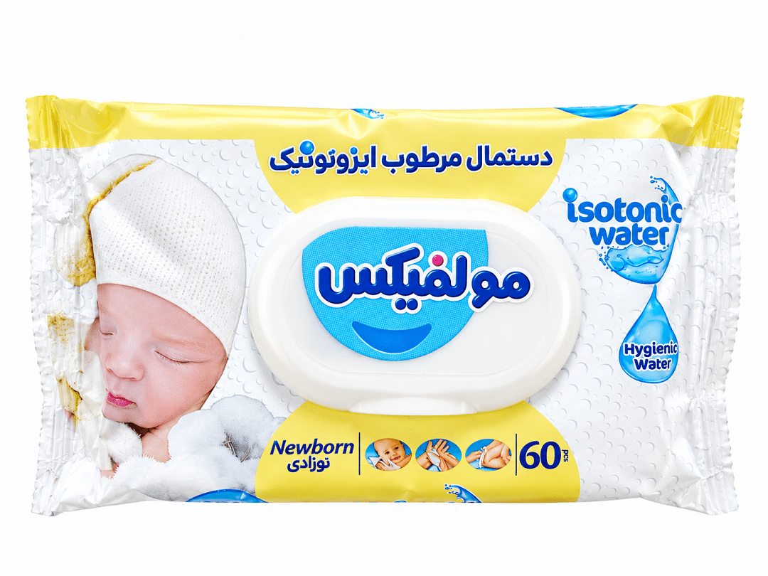 دستمال مرطوب کودک مولفیکس برای پوست های حساس نمای ۲